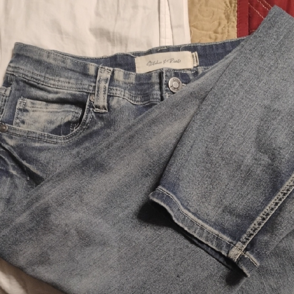 Stitches And Ruit Blue Denim Jeans